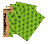 Decopatch C618O - A pocket of 3 sheets of printed paper 30x40 cm, Green dimples