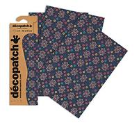 Décopatch C704O - A pouch of 3 sheets of printed paper 30x40 cm Pixel marine - DIY - Customisable Décor - Completely Personalise - Creative + Leisure Activity