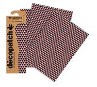 Décopatch C719O - A pocket of 3 sheets of printed paper 30x40 cm, Blue, red, black dots - DIY - Customisable Décor - Completely Personalise - Creative Leisure
