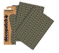 Décopatch C720O - A pocket of 3 sheets of printed paper 30x40 cm, Flowers on a black background - DIY - Customisable Décor - Completely Personalise - Creative