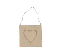Décopatch CD690Opack - Un Lot de 5 Supports en Papier brun mâché 1x8x8 cm, Mini Cadre cœur