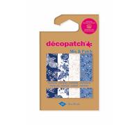 Decopatch Décopatch DP031C Pack of 4 Sheets 30 x 40 cm Printed Paper, Blue Shades of Blue Mix & Patch Suitable for Ages 5 and Above, DIY, Creation, Renovation, Creative Activity