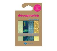Décopatch DP041C - A Pouch of 4 Décopatch Sheets - Dimensions : 30x40 cm - Printed Paper, Golden Peacock - Mix & Patch - from 5 Years, DIY, Design, Renovation