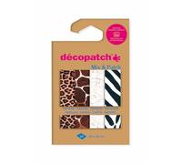 Décopatch DP044C - A Pouch of 4 Décopatch Sheets - Dimensions : 30 x 40 cm - Printed Papers, Animal Skins - Mix & Patch - from 5 Years, DIY, Design, Renovation