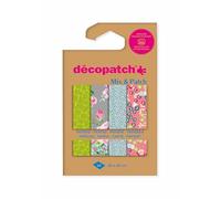 Décopatch DP047C - A Pouch of 4 Décopatch Sheets - Dimensions : 30x40cm Printed Papers, Botanical Garden - Mix & Patch - from 5 Years, DIY, Design, Renovation