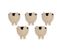 Décopatch HD055Cpack - Un Lot de 5 Supports en Papier brun mâché 8X8X6 cm - Waterproof - Cache-Pot Chat