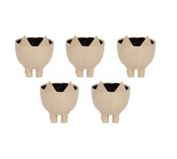 Décopatch HD056Cpack - Un Lot de 5 Supports en Papier brun mâché 8X8X6 cm - Waterproof - Cache-Pot Renard