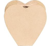 Décopatch HD094C - A brown papier-mâché stand 13x5x13 cm - Waterproof - Heart vase - DIY - Customisable Décor - Completely Personalise - Creative + Leisure