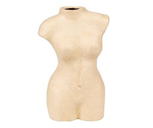 Décopatch HD097C - A Brown Papier-mâché Stand 17x10x26 cm - Waterproof - Female Body vase, Unit - DIY - Customisable Décor - Completely Personalise - Creative