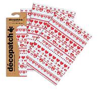 Décopatch Hearts, Ribbon and Lace Paper, 30x40cm (Pack of 3 sheets)