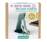 Decopatch KIT040C - An adult Mini-kit - Creative kit for trendy decoration - Phone holder to decorate (support, paper, glue and brush included) - Dimensions: 5x16x16cm
