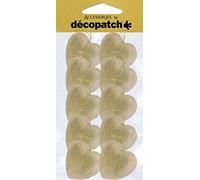 Décopatch - Ref AC354O - Heart Baubles (Pack of 10) - Papier Maché Object to Decorate - 2.5 x 4 x 4cm - Decorate with Décopatch Papers & PaperPatch Glue, Glitter, Paints, Brown