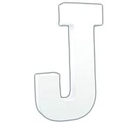 Décopatch Mache Large Letter J, 3x13x20.5cm - White