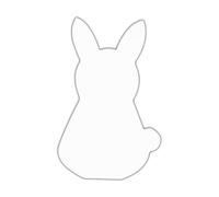Décopatch Mache Large Rabbit Silhouette, 2.5x13.5x20.5cm - White