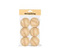 Décopatch NO064C Pack of 6 Paper Mache Holders Brown Twisted Balls for Hanging Diameter 6.5 cm