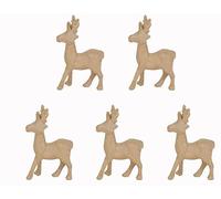 Décopatch NO735Opack -Lot de 5 Supports en Papier brun mâché 11,5x3,5x13,5 cm, Renne