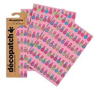 Décopatch Pink/Blue/Green Russian Doll Print Paper, 30x4 cm Pack of 3 Sheets