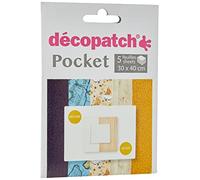 Décopatch - Ref DP015O - Pocket Papers Collection No. 15 - Contains 5 Complementary Sheets of Décopatch Paper, Each Sheet is 30 x 40cm, Small 13 x 9.5cm Pack Size