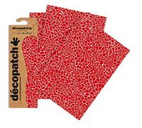 Décopatch Red Reptile Print Paper, 30x40cm (Pack of 3 sheets)
