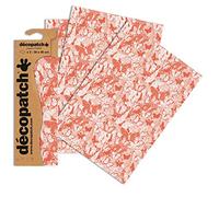 Décopatch Red/White Butterfly Paper, 30x40cm (Pack of 3 sheets)
