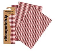 Décopatch Red/White Harlequin Paper, 30x40cm (Pack of 3 sheets)