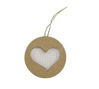 Décopatch - Ref AC380O - Hanging Circle with Heart - Papier Maché Object to Decorate - 1 x 8 x 8cm - Decorate with Décopatch Papers & PaperPatch Glue, Glitter, Paints