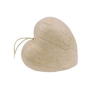 Décopatch - Ref AC686O - Heart to hang - Papier Maché Object to Decorate - 4 x 8 x 8cm - Decorate with Décopatch Papers & PaperPatch Glue, Glitter, Paints