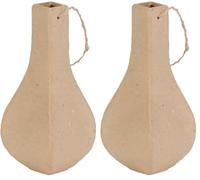 décopatch - Ref AC798C - Small Vase - Papier Maché Object to Decorate - 5.3 x 5.3 x 12.5cm - Decorate Papers & PaperPatch Glue, Glitter, Paints, Brown (Pack of 2)