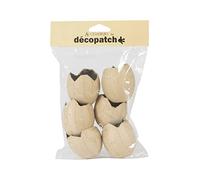 Décopatch - Ref AC897C - Waterproof Broken Eggs (Pack of 6) - Papier Maché Object to Decorate - 5 x 5 x 5.3cm - Decorate with Décopatch Papers & PaperPatch Glue, Glitter, Paints