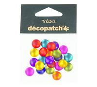Décopatch - Ref BJ005O - Trésors Plastic Embellishments - 10mm Decorative Gems - Ideal for Decorating Décopatched Items - Assorted Colours, Pack of 24