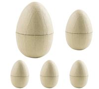 Décopatch - Ref BT018O - Medium Egg - Papier Maché Object to Decorate - 9 x 9 x 13cm - Decorate with Décopatch Papers & PaperPatch Glue, Glitter, Paints (Pack of 5)