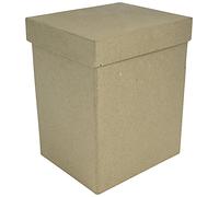 Décopatch - Ref BT044C - Tall Rectangular Box - Papier Maché Object to Decorate - 14 x 12 x 17cm - Decorate with Décopatch Papers & PaperPatch Glue, Glitter, Paints, Brown