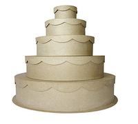 Décopatch - Ref BTS900O - Ceremony Wedding Cake Boxes (Pack of 5) - Papier Maché Object to Decorate - Decorate with Décopatch Papers & PaperPatch Glue, Glitter, Paints, Brown