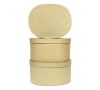 Décopatch - Ref BTS905O - Oval boxes, 3 pack - Papier Maché Object to Decorate - 28 x 22 x 15cm, 29 x 23 x 15cm, 30 x 24 x 15cm - Decorate with Décopatch Papers & PaperPatch Glue, Glitter, Paints