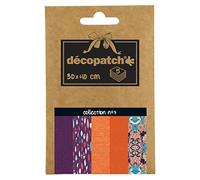 Décopatch - Ref DP007O - Pocket Papers Collection No. 7 - Contains 5 Complementary Sheets of Décopatch Paper, Each Sheet is 30 x 40cm, Small 13 x 9.5cm Pack Size
