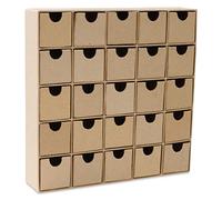 Décopatch - Ref HD018O - Multi-Drawer/Advent Calendar - Papier Maché Object to Decorate - 5 x 25 x 25cm - Decorate with Décopatch Papers & PaperPatch Glue, Glitter, Paints