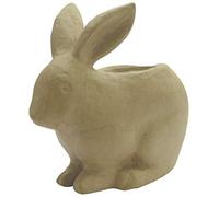 Décopatch - Ref HD054C - Home Deco Rabbit Planter - Papier Maché Object to Decorate - 19 x 10 x 18.5cm - Decorate with Décopatch Papers & PaperPatch Glue, Glitter, Paints, Brown