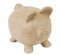 Décopatch - Ref MA018C - Medium Piggy Bank - Papier Maché Object to Decorate - 26 x 19.5 x 22.5cm - Decorate with Décopatch Papers & PaperPatch Glue, Glitter, Paints
