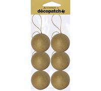 Décopatch - Ref NO006O - Baubles (Pack of 6) - Papier Maché Object to Decorate - 6.5 x 6.5 x 6.5cm - Decorate with Décopatch Papers & PaperPatch Glue, Glitter, Paints