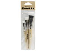 Décopatch - Ref PACK3PCO - Pack of 3 Nylon Brushes - Suitable for Use on All Surfaces, Less Brush Streaks, Easy to Clean, 3 Different Widths & Size of Brush, Brown