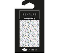 Décopatch - Ref TD788C - Texture Collection - Pink Small Floral Pattern - Contains 1 Sheet of 40 x 60cm Textured Paper, Foil Printing for Metallic Effects