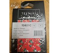 Décopatch - Ref TD821C - Texture Collection - Red & Green Christmas Bells - Contains 1 Sheet of 40 x 60cm Textured Paper, Foil Printing for Metallic Effects