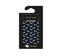 Décopatch - Ref TD824C - Texture Collection - Blue & Gold Birds Pattern - Contains 1 Sheet of 40 x 60cm Textured Paper, Foil Printing for Metallic Effects