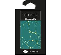 Décopatch - Ref TD869C - Texture Collection - Green & Gold Marble Pattern - Contains 1 Sheet of 40 x 60cm Textured Paper, Foil Printing for Metallic Effects