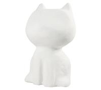 Décopatch SA002C - Chat Cartoon Blanc à décorer - Décoration loisir créatif en Papier mâché - Dimensions: 12 x 8,5 x 21 cm