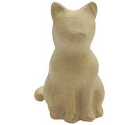 Décopatch - Ref SA214C - Sitting Cat - Papier Maché Object to Decorate - 13 x 9.5 x 15cm - Decorate with Décopatch Papers & PaperPatch Glue, Glitter, Paints