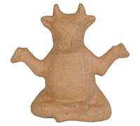 Décopatch - Ref SA225C - Yoga Cow - Papier Maché Object to Decorate - 8.5 x 16.5 x 16cm - Decorate with Décopatch Papers & PaperPatch Glue, Glitter, Paints