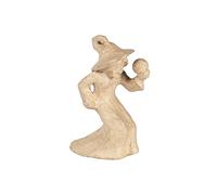 Décopatch SA233C - Brown papier-mâché stand 15x8x20 cm, Witch with a crystal ball - Customisable Décor - Completely Personalise - Creative + Leisure Activity