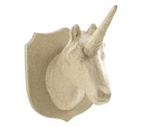 Décopatch - Ref SA180O - Small Unicorn Trophy Head - Papier Maché Object to Decorate - 18 x 15.5 x 21cm - Decorate with Décopatch Papers & PaperPatch Glue, Glitter, Paints