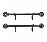 Decopolitan Curtain Rod, Black, 12 to 20 Inches